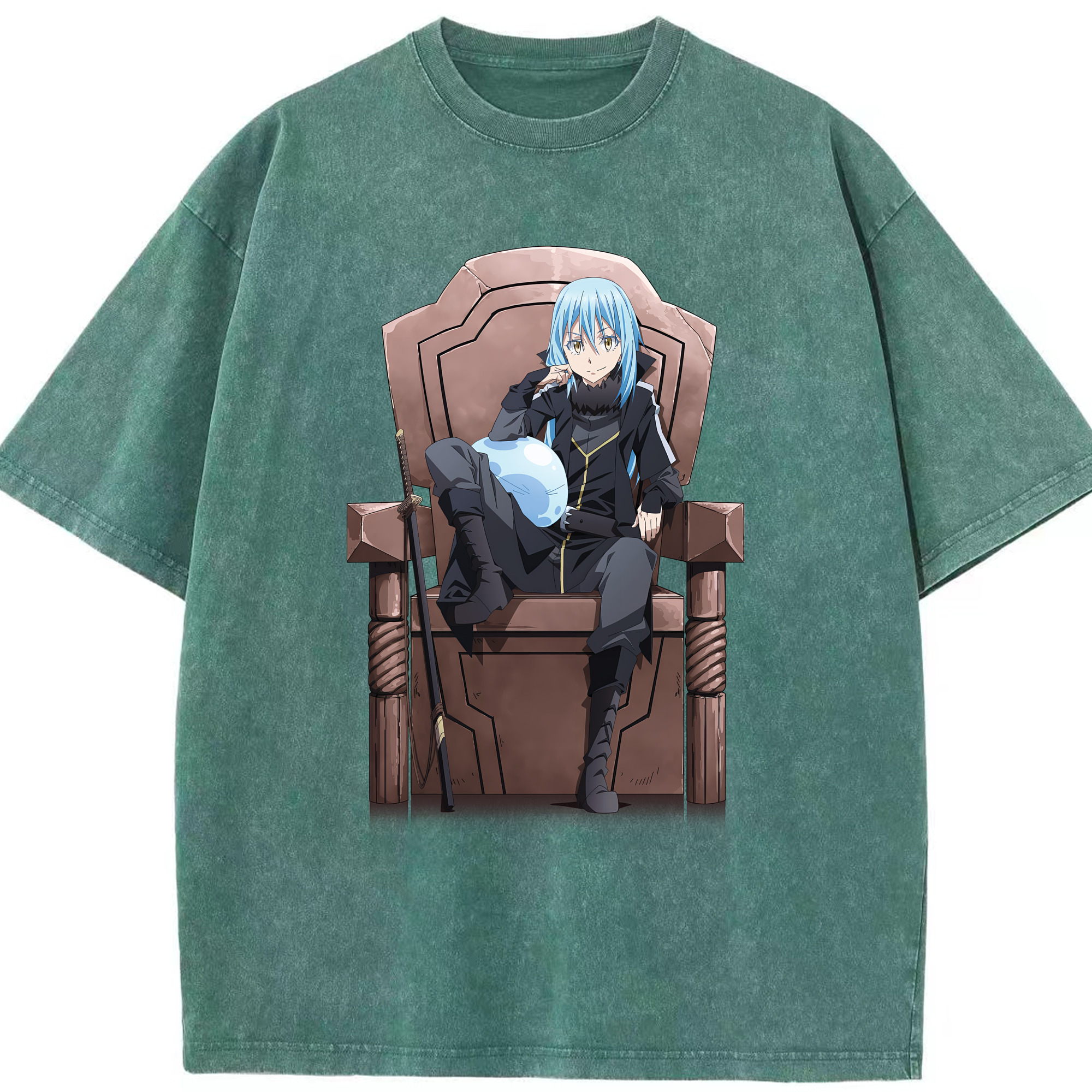 （画像用） 転スラ Regarding Reincarnated to Slime 綿100% ヴィンテージ風 半袖Tシャツ（フロントプリント）